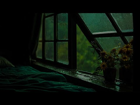 Rain Falling on a Attic Window promotes Relaxation & Deep Sleep💦Rain on Window | ASMR Sounds