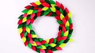Amazing DIY crafts Christmas Wreath Making Idea from Papers! - Easy Christmas Decoration Ideas!