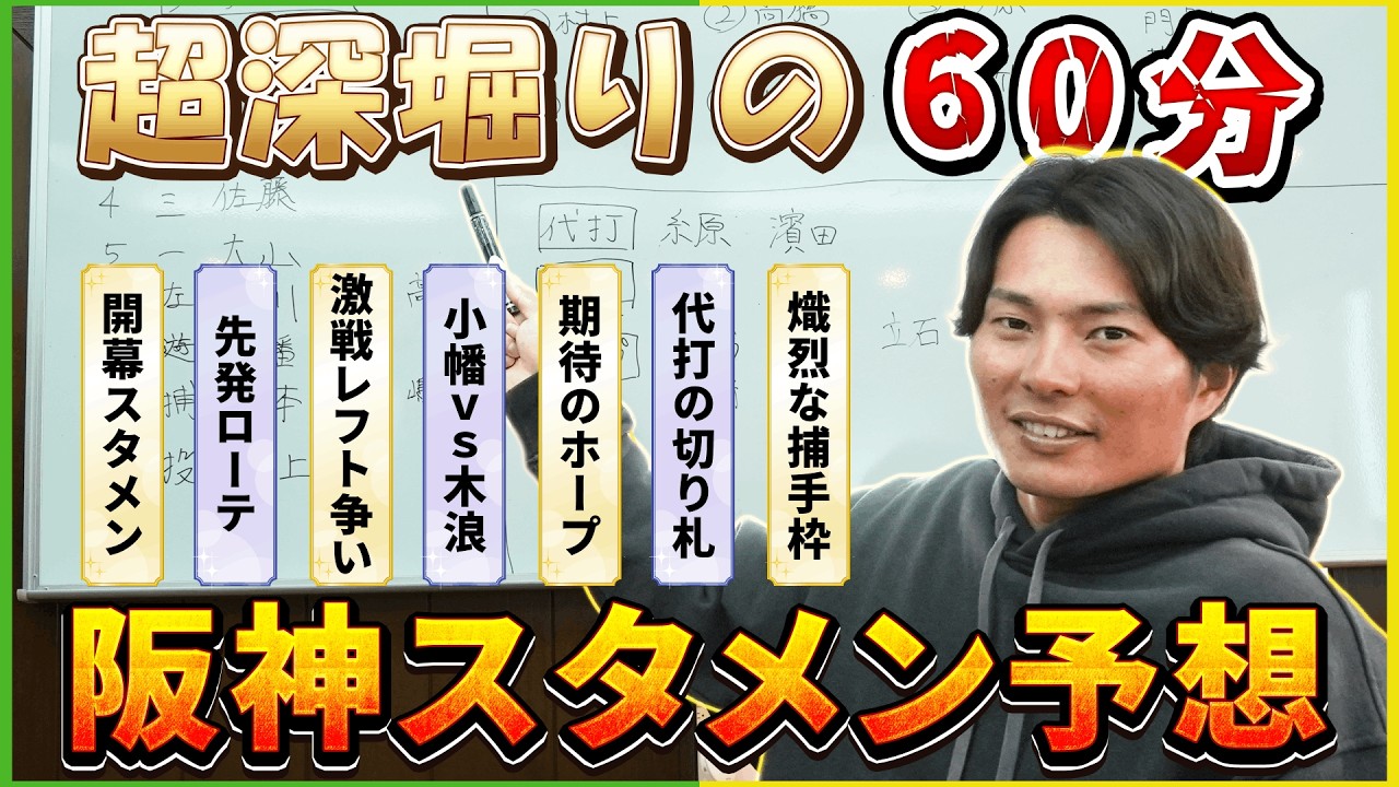 【開幕直前SP！】タイガースファン必見！2026年タイガースの開幕スタメンを予想！60分語り尽くしてます！！先発ローテやレフト争い・期待のホープまで！！