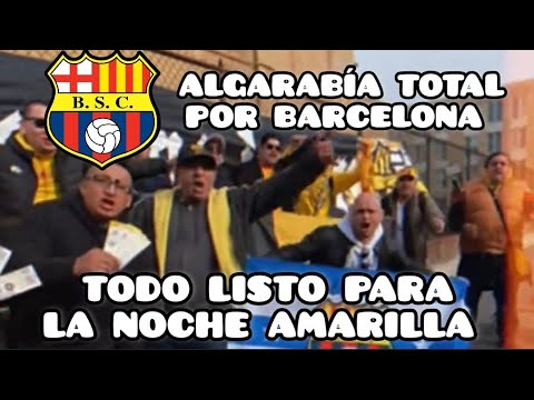 "IMPRESIONANTE RECIBIMIENTO DE LA HINCHADA DE BARCELONA EN ESTADOS UNIDOS TODO LISTO PARA N. AMARILLA" Barra: Sur Oscura • Club: Barcelona Sporting Club • País: Ecuador