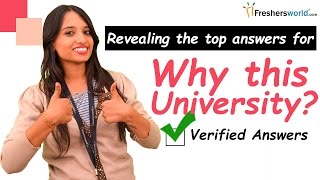 How to Answer Common Admission Interview Question - Why this university? II Interview tips