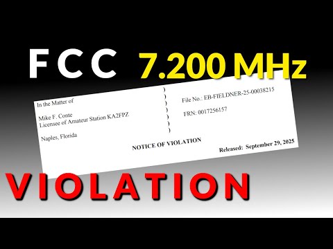 FCC notice of VIOLATION - KA2FPZ - 7.200 MHz
