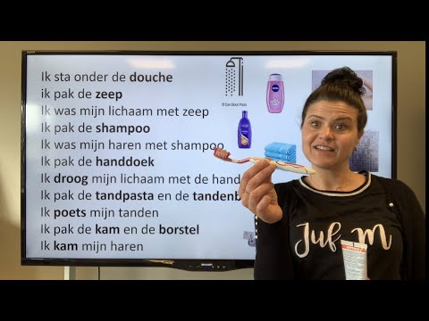 NT2 35 badkamer! Scheerschuim zeep en shampoo Nederlands leren met Juf M #learndutch #NT2 #badkamer