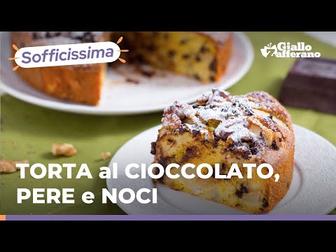 TORTA al CIOCCOLATO, PERE e NOCI...la colazione più soffice che ci sia!😍🤤🍫🍐