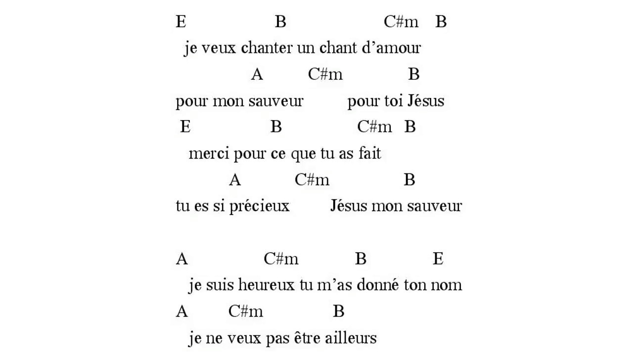 Je veux chanter un chant d'amour - EDEN (paroles & accords)