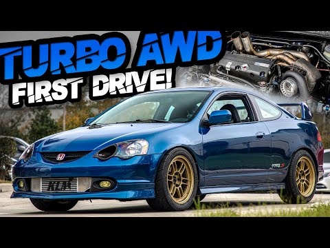 AWD TURBO RSX is COMPLETE! FIRST DRIVE Honda K20 AWD (Will it Still Spin?) - Ep.8