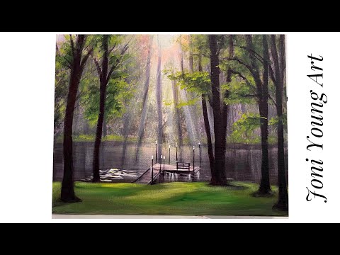 How To Paint “Dock On The Lake” acrylic painting tutorial