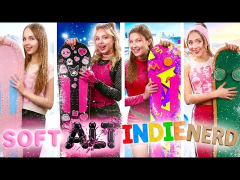 Quadruplets Celebrating Christmas! Alt Girl, Soft Girl, Nerd and Indie Kid
