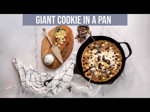 Giant Triple Chocolate Chip Cookie In A Pan || No Oven Needed || Infinity Platter || 2021