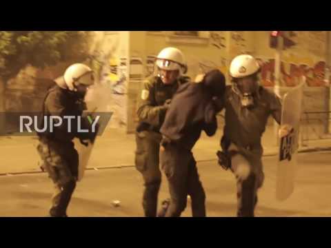 Greece: Molotov cocktails rain down on police as fiery clashes break out in Athens