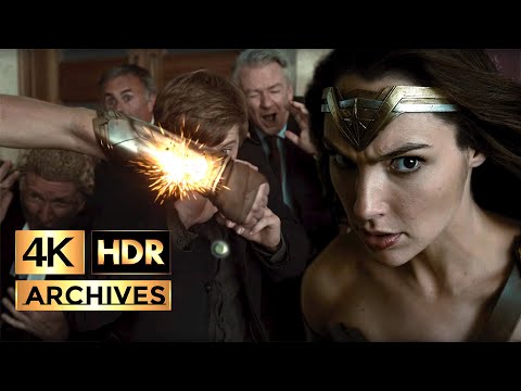 Zack Snyders Justice League [ 4K - HDR ] - Wonder Woman's bank heist scene + credit cookie