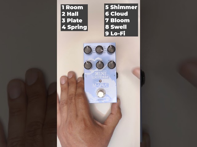 Vídeo relacionado con M-VAVE Pedal Guitarra Reverberación Innovación Sonido Único 9 Efectos Reverberación Universo Pedales Pure Digital, M008_PD38_UNIVERSE_BLUE