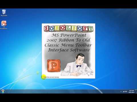 MS PowerPoint 2007 Ribbon To Old Classic Menu Toolbar Interface Software