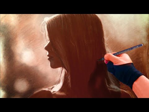 Crimson Pastel Portrait – Girl in Rim Light