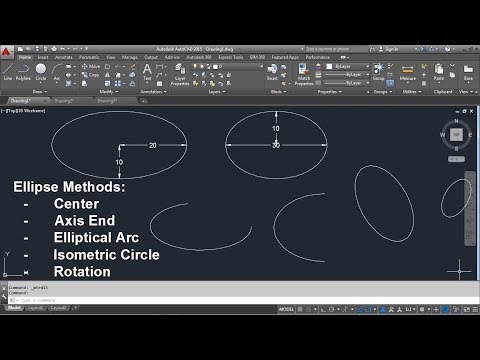 AutoCAD Tutorial Circle Command 3 Point 2 Point Tan Tan Radius Tangent Circles
