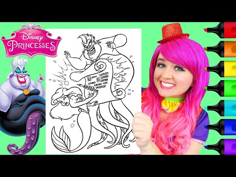 How To Color Ariel & Ursula (The Little Mermaid) | Markers