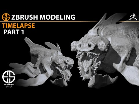 PART 1 : Creature concept Design-Zbrush Modeling In Timelapse-Creature Sculpting