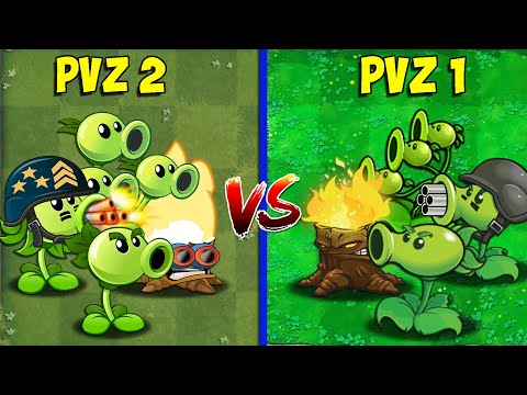 Team PEASHOOTER in PvZ 1 vs PvZ 2 - Who Will Win? - Team Plant Vs Team Plant