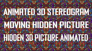 Download the video "Animated 3D stereogram moving hidden picture. Animated hidden 3D image. Animated hidden 3D butterfly"