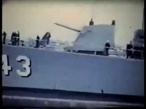 Short color film of Gearing class destroyer, USS Warrington DD-843