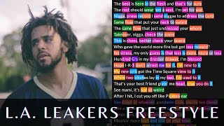 J Cole - L.A. Leakers Freestyle | Lyrics, Rhymes Highlighted | 93 &#39;Til Infinity