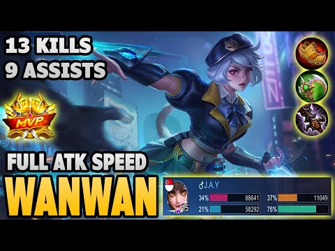 Wanwan Use 155 % Attack Speed - Top Global Wanwan Gameplay | MLBB