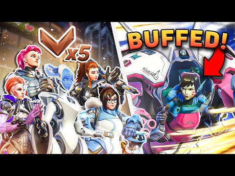 1 BUFFED Top 500 Dva vs 5 BRONZE PLAYERS... who wins?