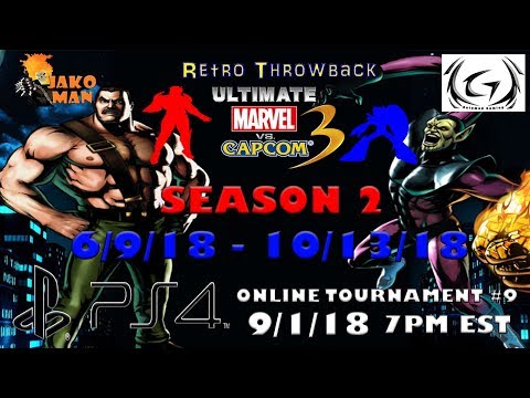 Retro Throwback UMVC3 Season 2 PS4 Online Tournament #9 9/1/18