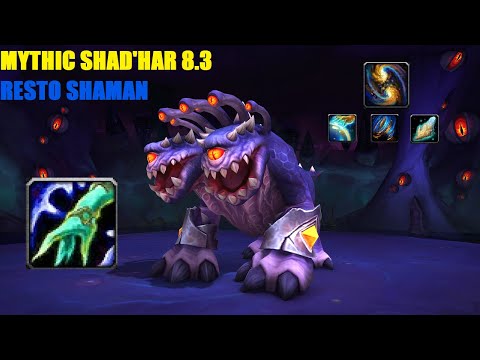 Mythic Shad'har - Resto Shaman PoV 128k | 8.3 Ny'alotha Raid (BFA)