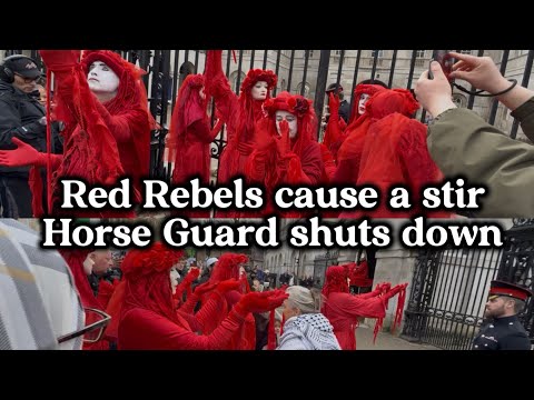 Red Rebels arrive, horses get spooked, Horse Guard closes 