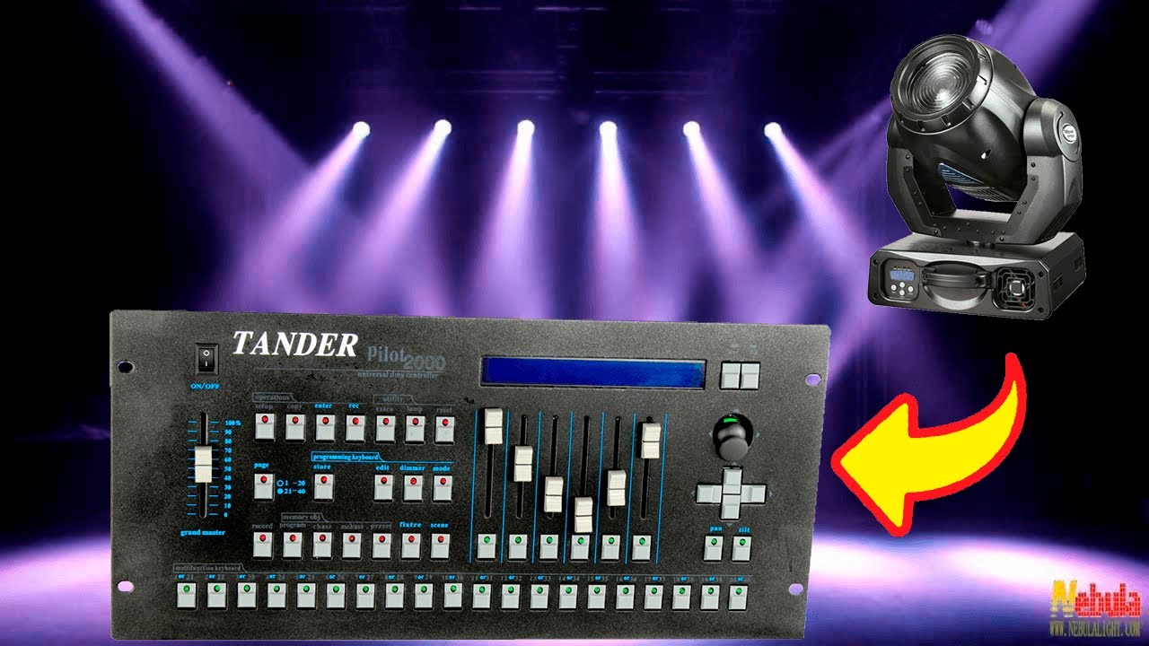 Mesa dmx Pilot 2000 configurando o pach de aparelhos