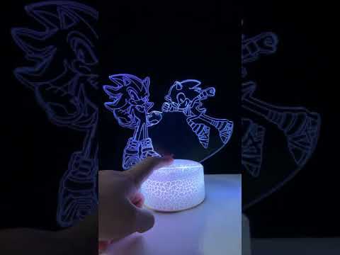 Sonic style 3D Lamp Novelty Night Light Touch Control Support AA Battery