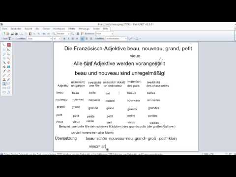 Französische Adjektive beau, nouveau, grand, petit, vieux