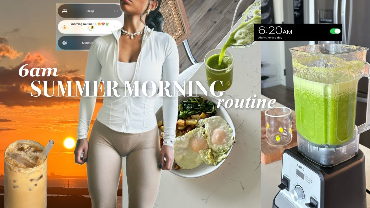 6am summer morning routine🌞 | productive healthy habits, working out, gut health + getting ready