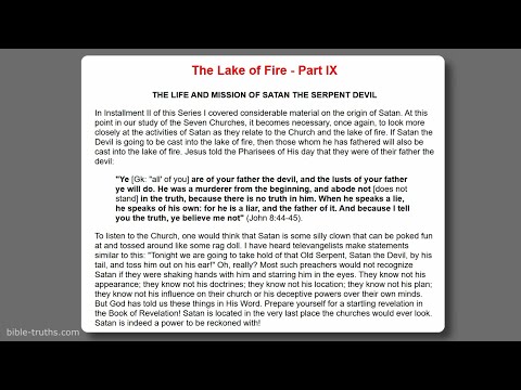 Life and Mission of Satan the Serpent Devil - L Ray Smith