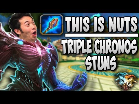 STAFF OF MYRDDIN ON CHRONOS GIVES 3 ENTIRE STUNS?! - Masters Ranked Duel - SMITE