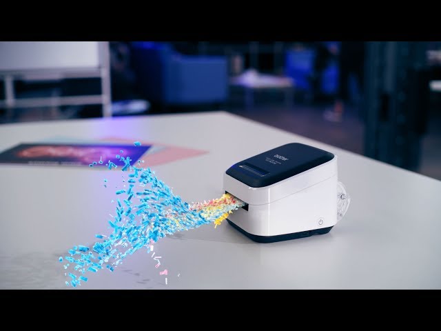 Video teaser for Brother VC-500W full colour compact label printer for the office