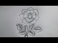 Rose Drawing | How To Draw A Rose | Flower Design Drawing | Flower Art