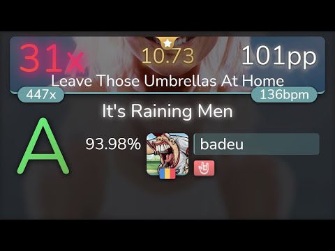 [10.73⭐] badeu | Geri Halliwell - It's Raining Men [Leave Those Umbrellas At Home] +HR 93.98% {31❌}
