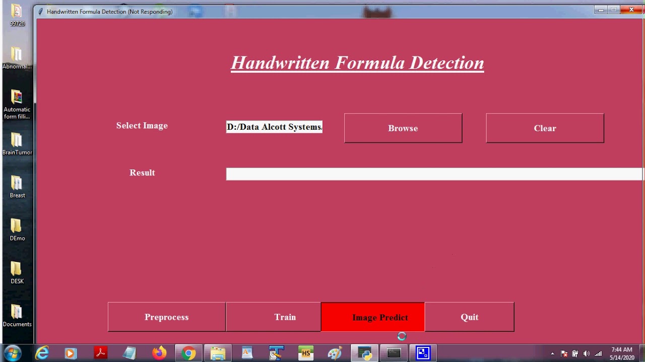 Handwritten formula detection using Deep learning algorithm