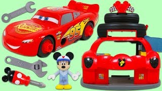Disney Mickey Mouse Fixes Up Lightning McQueen for a Race!
