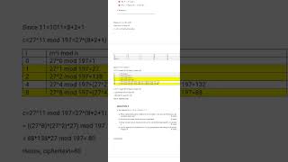 RSA Public key encryption exam question solution