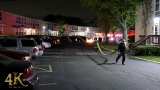 Detroit: Firemen battle stubborn car fire in residential parking lot 5-19-2017