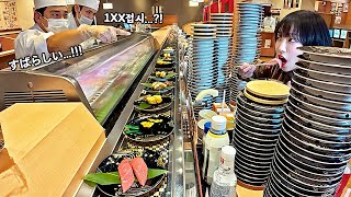 Berapa Piring?! 🤔 Sushi Conveyor Hokkaido! Total xxx Piring Bikin Karyawan Kaget