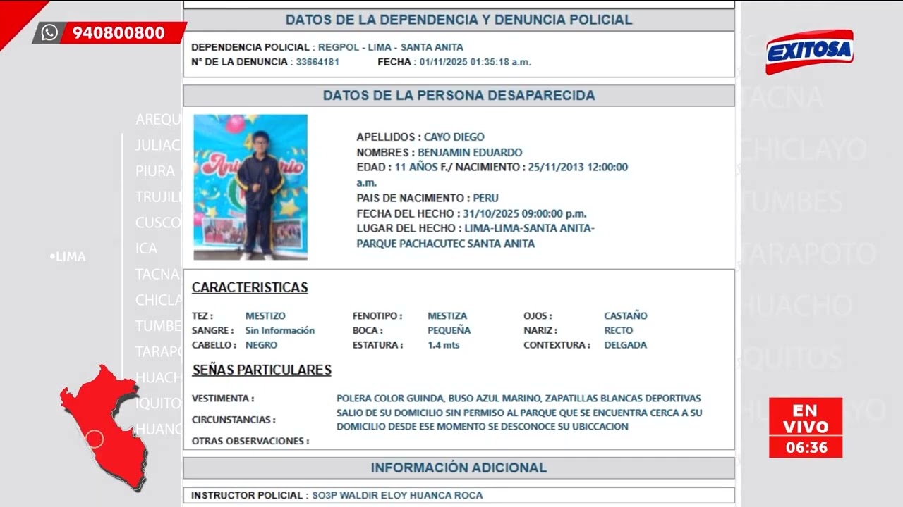 Te Buscamos: Servicio a la comunidad de personas desaparecidas en el Perú.