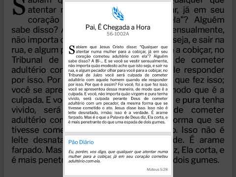 PAI, É CHEGADA A HORA #paodiario #williambranham