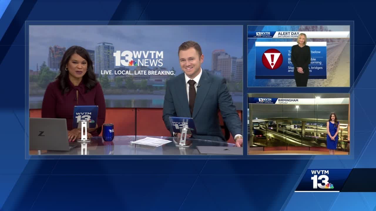 Team coverage of road conditions and latest Alert Day forecast following winter storm with snow a...