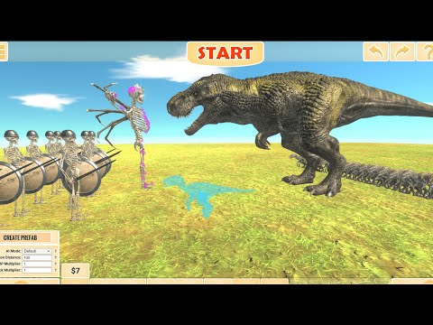 Skeleton Army VS Dinosaurs- Animal Revolt Battle Simulator