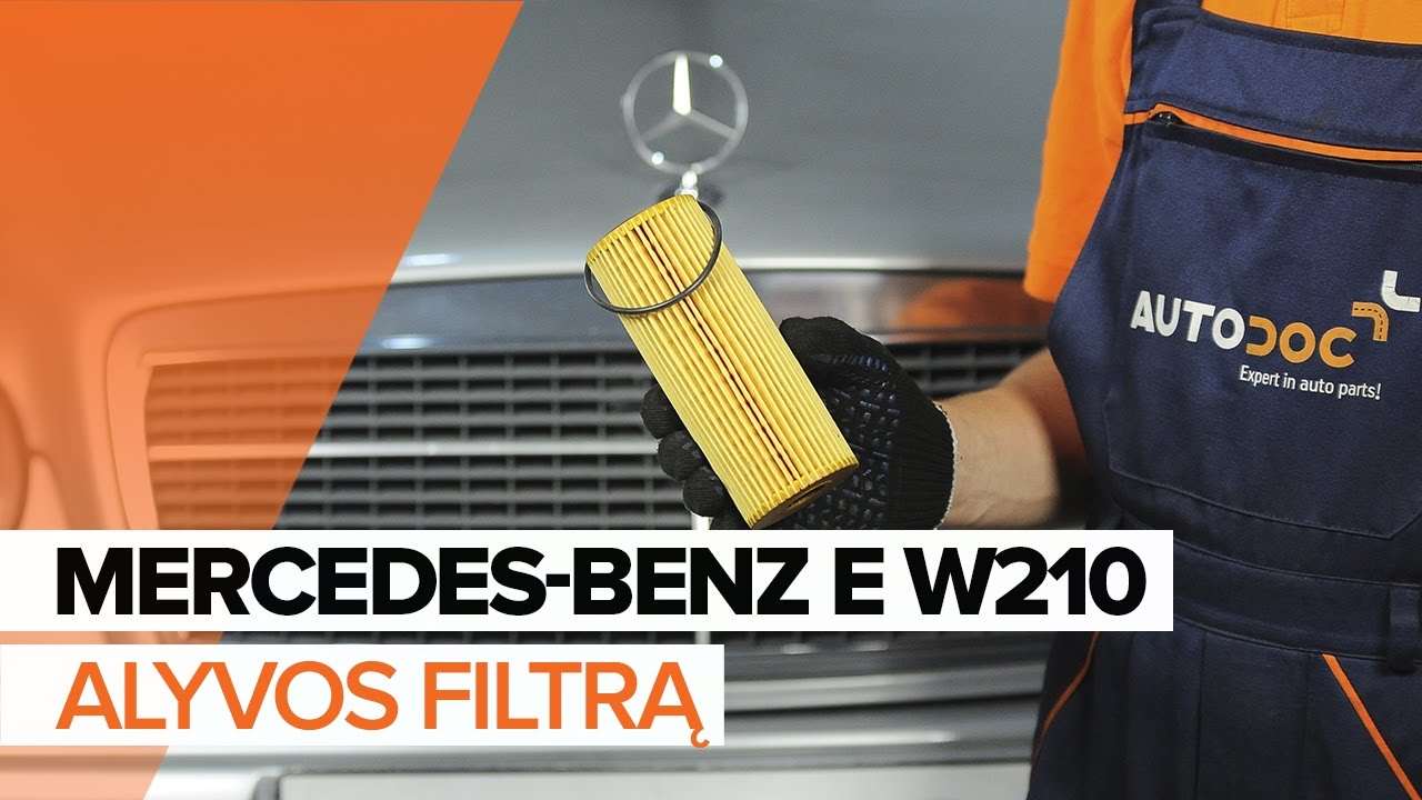 Kaip pakeisti Mercedes W210 benzinas variklio alyvos ir alyvos filtra - keitimo instrukcija