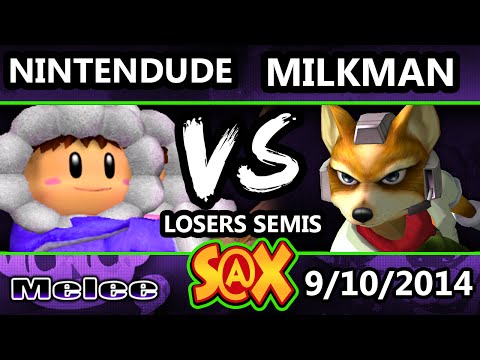 S@X - MilkMan (Fox) Vs. Apex | Nintendude (Ice Climbers) SSBM Losers Semis - Melee